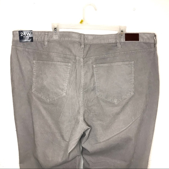NWT Lands’ End Gray Corduroy Pants Slim Leg - Picture 6 of 7